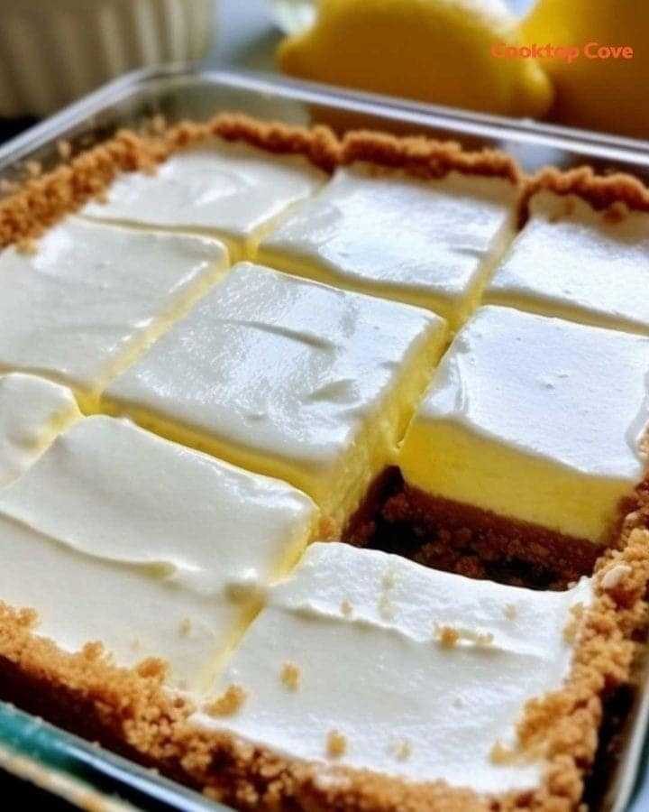 Creamy lemon squares recipe.