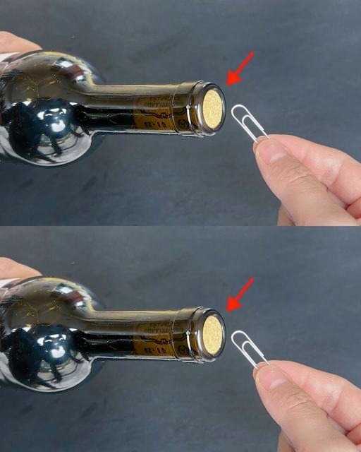 Opening red wine is so easy: there’s no bottle opener, just a paper clip…