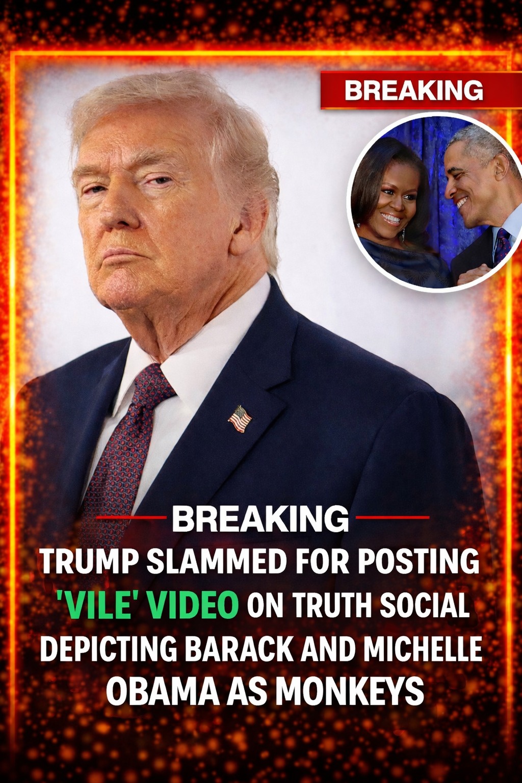 Trump slammed for posting vile video on Truth Social depicting Barack! – Story Of The Day!