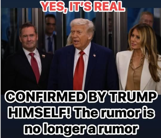 CONFIRMED BY TRUMP HIMSELF! The rumor is no longer a rumor