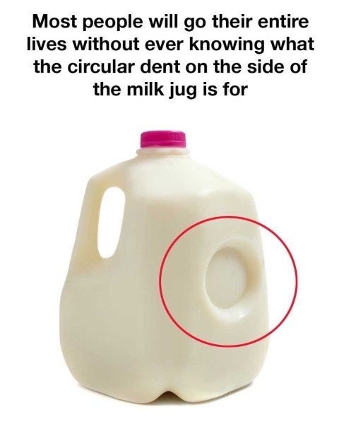 Purpose of the Circular Dent on Milk Jugs! – QuickStory